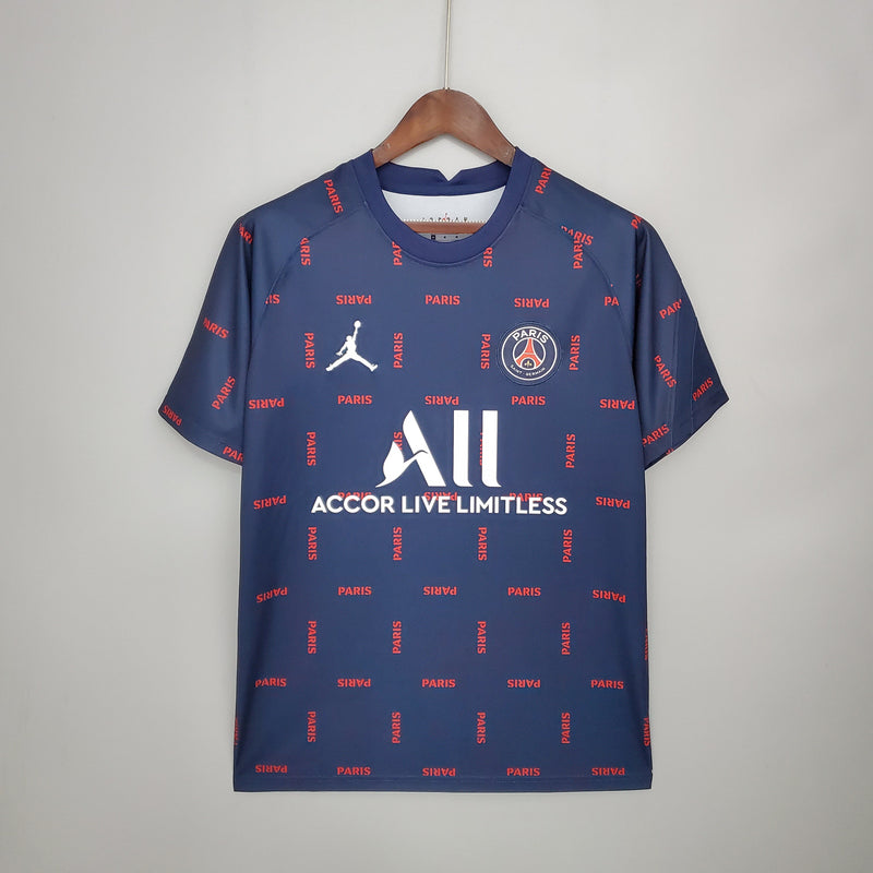 Camisa Treino PSGxJordan 2021/22 - Masculino - Azul